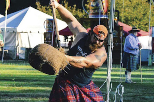 Byron Hamilton, one of the participants in the Scottish Highland Games.