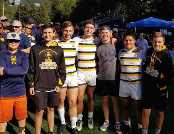 Danville Oaks rugby players - Jake Ryan (MS), James Carney (MS), Jason Severance ('18), Luke Freeman ('18), Cal Liebowitz (Varsity), Keanu Andrade ('16), and Tucker Barth (MS).