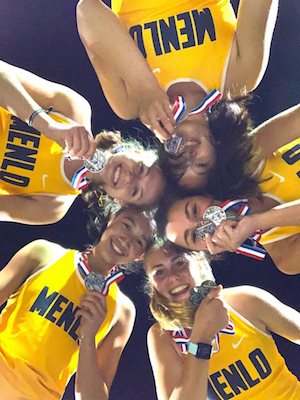 Alexandra Chan, Lauren Hamilton, Michelle Louie, Kyra Pretre, Charlotte Tomkinson of Menlo School-Atherton -- Track Grab SportStars of the Week Title