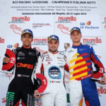 Jaden Conwright racing Porsche GT3 Cup in Italy with his podium mates