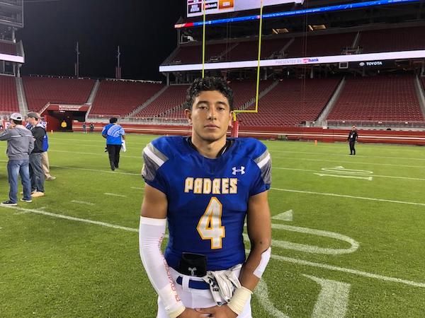With his team playing a much-hyped early season game under the lights of Levi's Stadium, three-year varsity starter and captain, Nate Sanchez delivered a performance worthy of the glitzy NFL setting.