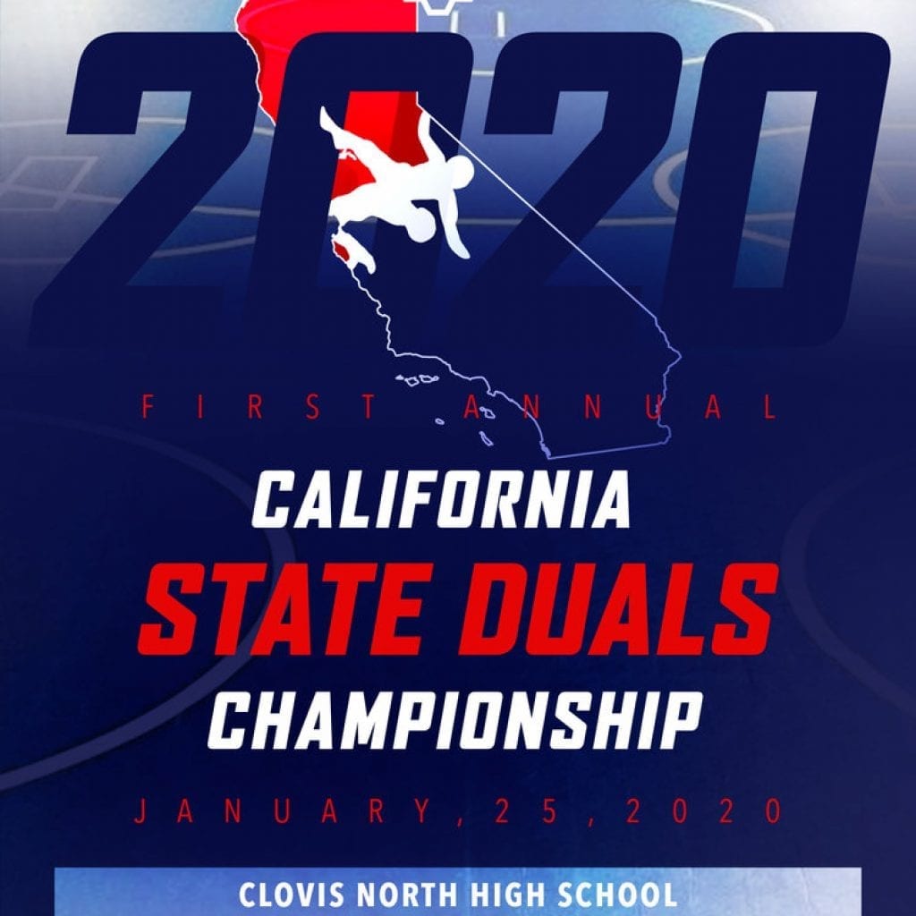 The First California State Duals Championships of 2020 (January, 25th) Come to Clovis North Educational Center. Get run down here.