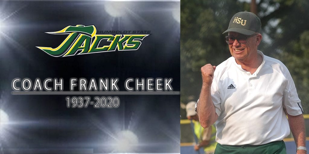 Legendary Humboldt State Coach Frank Cheek passed away at the age of 82. His long career at included 22 years coaching wrestling and 25 years coaching softball.