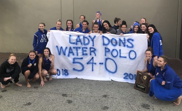 Acalanes girls water polo, Team of the Year, Undefeated