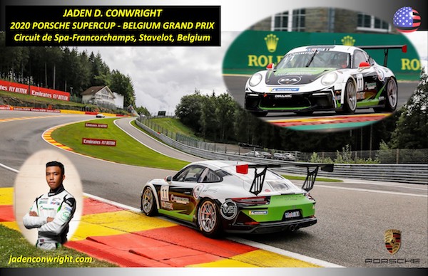 Jaden Conwright completed his first 2020 Porsche Carrera Cup race at Le Mans