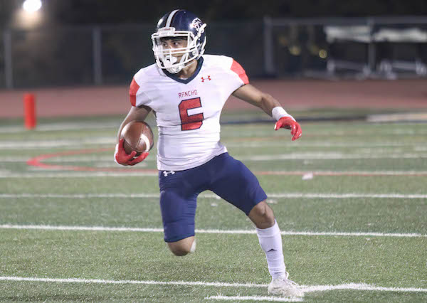 Rancho Cotate Football, Geovanny Ortiz runs upfield