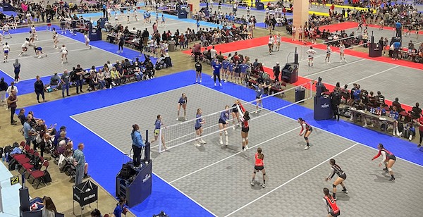 Tournament volleyball courts in action, NCVA