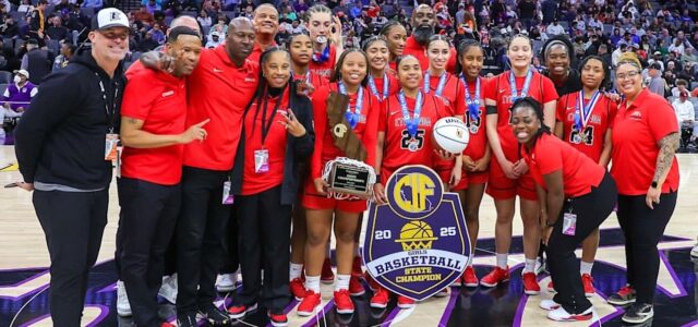 Etiwanda girls basketball team achieves historic three-peat by sweeping trilogy with Archbishop Mitty in Open Division state finals