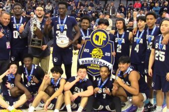 San Gabriel Academy boys basketball team survives chaotic final minute against The King’s Academy to win first Division 3 state championship