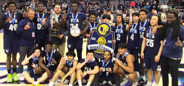 San Gabriel Academy boys basketball team survives chaotic final minute against The King’s Academy to win first Division 3 state championship