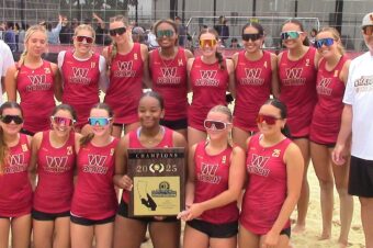 Long Beach Wilson holds off Moore League rival Long Beach Millikan to earn 3-2 win in CIF-Southern Section Division 2 beach volleyball final