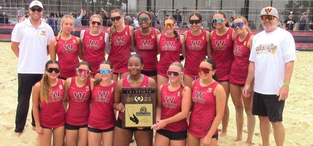Long Beach Wilson holds off Moore League rival Long Beach Millikan to earn 3-2 victory in CIF-Southern Section Division 2 beach volleyball final