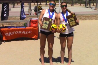 Redondo Union junior twins Addi Junk and Avery Junk are last team standing, capturing first program’s first CIF-Southern Section beach volleyball pairs title