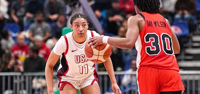 USC’s Kennedy Smith and UCLA’s Gianna Kneepkens help U.S. national basketball team rally past Brazil to capture gold medal at FIBA Women’s AmeriCup